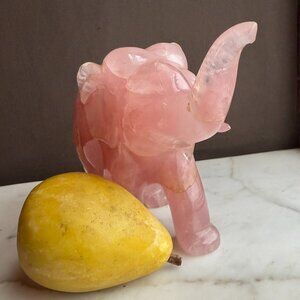 Rose Quartz Carved Elephant Reiki promotes Emotional & Spiritual Healing